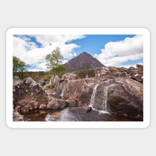 River Coupall falls beneath Buachaille Etive Mor Sticker